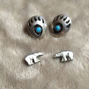 Hand Crafted Silver Bear-Paw Earrings